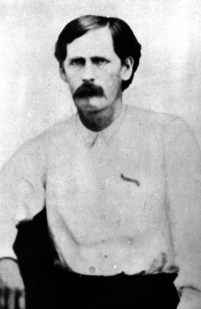 Wyatt Earp in zijn twintiger jaren, van een tintype genomen in Dodge City, Kansas, ca. 1868-78 door Eagan